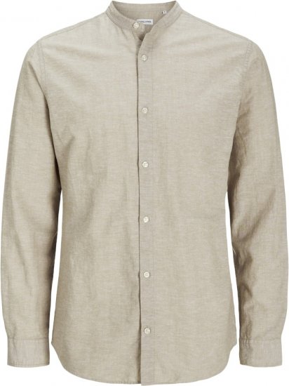 Jack & Jones Breeze Poplin Long Sleeve Shirt Beige - Overhemden - Overhemden Grote Maten Heren