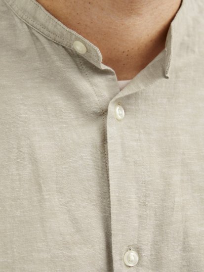 Jack & Jones Breeze Poplin Long Sleeve Shirt Beige - Overhemden - Overhemden Grote Maten Heren