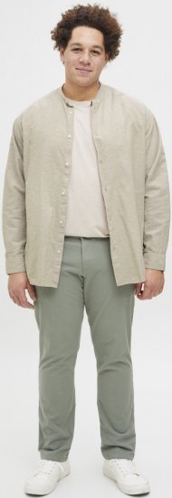 Jack & Jones Breeze Poplin Long Sleeve Shirt Beige - Overhemden - Overhemden Grote Maten Heren