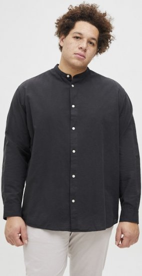 Jack & Jones Breeze Poplin Long Sleeve Shirt Black - Overhemden - Overhemden Grote Maten Heren