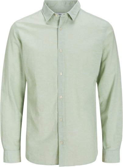 Jack & Jones Breeze Linen Blend Long Sleeve Shirt Iceberg Green - Overhemden - Overhemden Grote Maten Heren
