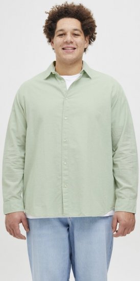 Jack & Jones Breeze Linen Blend Long Sleeve Shirt Iceberg Green - Overhemden - Overhemden Grote Maten Heren