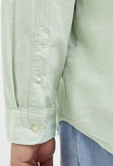 Jack & Jones Breeze Linen Blend Long Sleeve Shirt Iceberg Green - Overhemden - Overhemden Grote Maten Heren