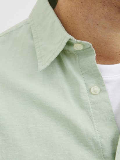 Jack & Jones Breeze Linen Blend Long Sleeve Shirt Iceberg Green - Overhemden - Overhemden Grote Maten Heren