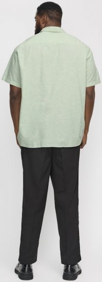 Jack & Jones Breeze Linen Blend Short Sleeve Shirt Iceberg Green - Overhemden - Overhemden Grote Maten Heren