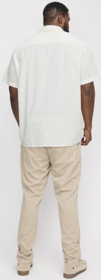 Jack & Jones Breeze Linen Blend Short Sleeve Shirt White - Overhemden - Overhemden Grote Maten Heren