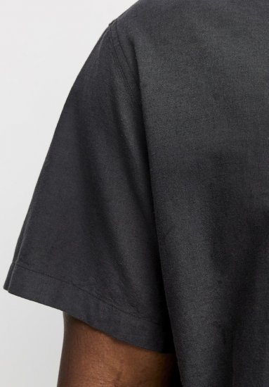 Jack & Jones Breeze Linen Blend Short Sleeve Shirt Black - Overhemden - Overhemden Grote Maten Heren