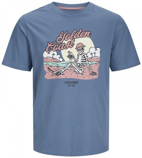 Jack & Jones Elijah Crew Neck T-Shirt Blue - T-shirts - Grote Maten T-shirts Heren