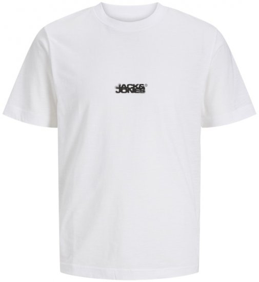 Jack & Jones Sago Branded Crew Neck T-Shirt Bright White - T-shirts - Grote Maten T-shirts Heren