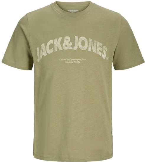 Jack & Jones Almeria Bold Branding T-Shirt Khaki Green - T-shirts - Grote Maten T-shirts Heren