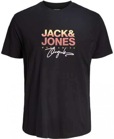 Jack & Jones Canggu Crew Neck T-Shirt Black - T-shirts - Grote Maten T-shirts Heren