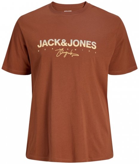 Jack & Jones Canggu Crew Neck T-Shirt Brown - T-shirts - Grote Maten T-shirts Heren