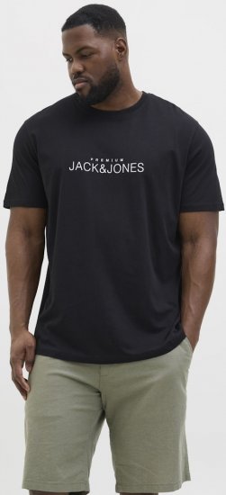 Jack & Jones Lavance Crew Neck T-Shirt Black Beauty - T-shirts - Grote Maten T-shirts Heren