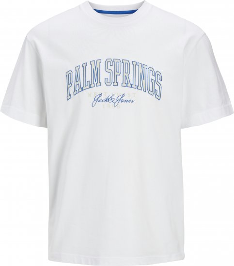 Jack & Jones Detroit Crew Neck T-Shirt White - T-shirts - Grote Maten T-shirts Heren