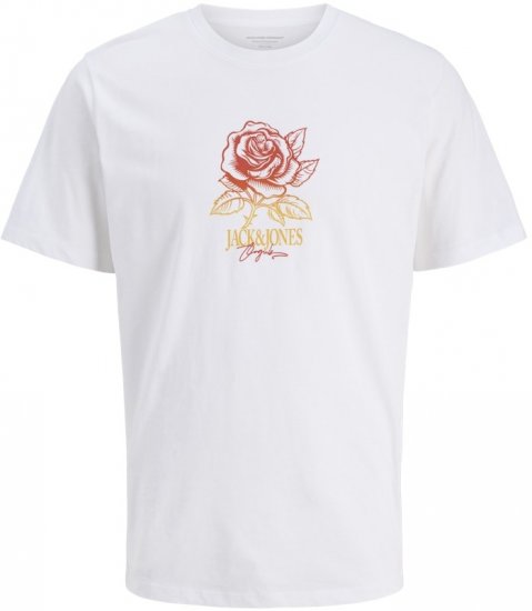Jack & Jones Almeria Crew Neck T-Shirt Bright White - T-shirts - Grote Maten T-shirts Heren
