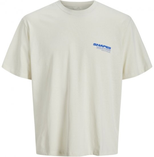 Jack & Jones Fold Crew Neck T-Shirt Antique White - T-shirts - Grote Maten T-shirts Heren