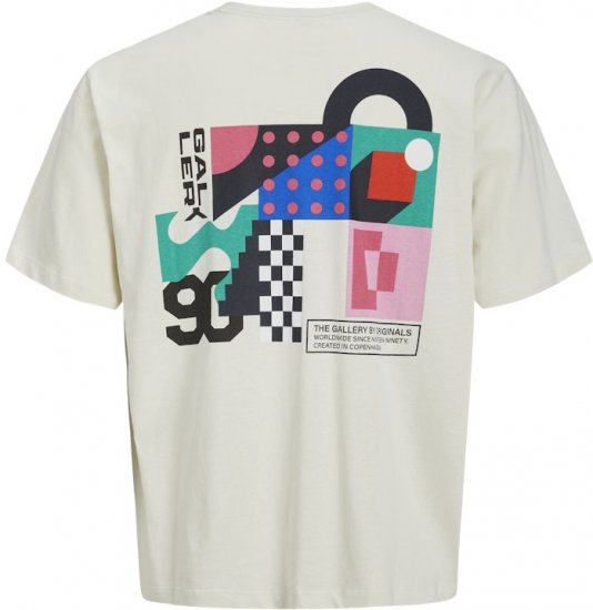 Jack & Jones Fold Crew Neck T-Shirt Antique White - T-shirts - Grote Maten T-shirts Heren