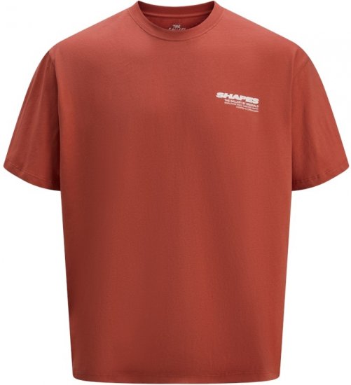 Jack & Jones Fold Crew Neck T-Shirt Red - T-shirts - Grote Maten T-shirts Heren