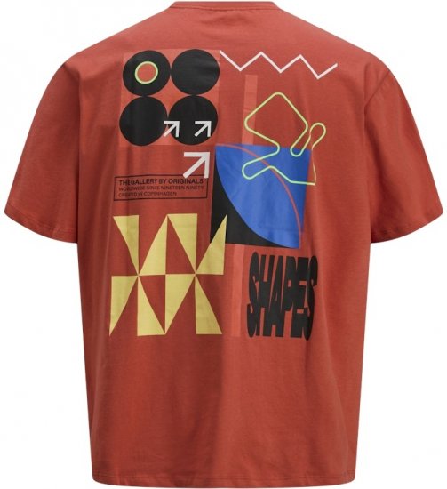 Jack & Jones Fold Crew Neck T-Shirt Red - T-shirts - Grote Maten T-shirts Heren