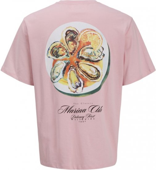 Jack & Jones Marina Crew Neck T-Shirt Tickled Pink - T-shirts - Grote Maten T-shirts Heren