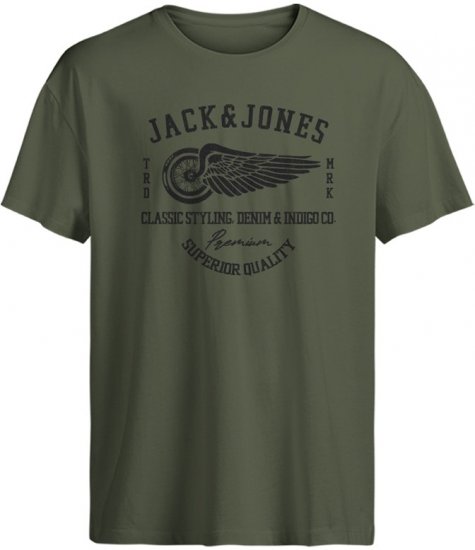 Jack & Jones Blurobar Crew Neck T-Shirt Green - T-shirts - Grote Maten T-shirts Heren