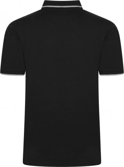 Kam Jeans 5518 Smart Mini Geo-Print Polo Black - Polo shirts - Grote Maten Poloshirts Heren