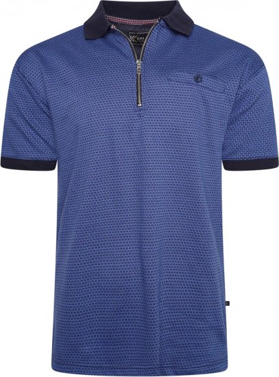 Kam Jeans 5520 Dobby Weaved Polo Victoria Blue - Polo shirts - Grote Maten Poloshirts Heren