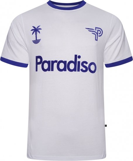 Kam Jeans 5768 Paradiso Print T-Shirt Bright White - T-shirts - Grote Maten T-shirts Heren