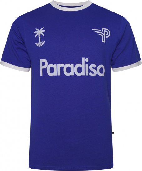 Kam Jeans 5768 Paradiso Print T-Shirt Surf Blue - T-shirts - Grote Maten T-shirts Heren