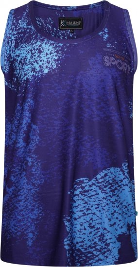 Kam Jeans AP009 Active Performance Printed Mesh Sleeveless T-Shirt Electric Blue - T-shirts - Grote Maten T-shirts Heren