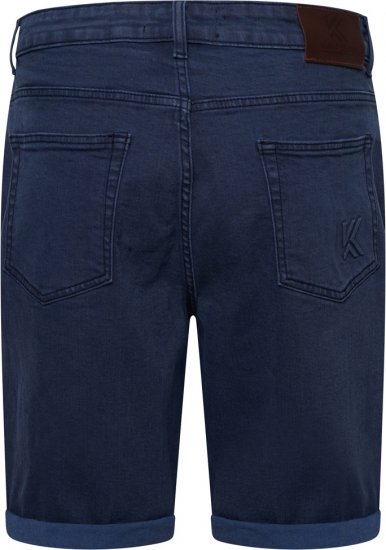 Kam Jeans Onana Embossed Wash Denim Shorts Smokey Blue - Korte broeken - Grote Maten Korte Broeken Heren