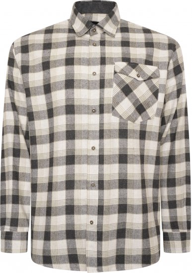 Kam Jeans P040 Premium Flannel Retro Check Shirt Charcoal - Overhemden - Overhemden Grote Maten Heren