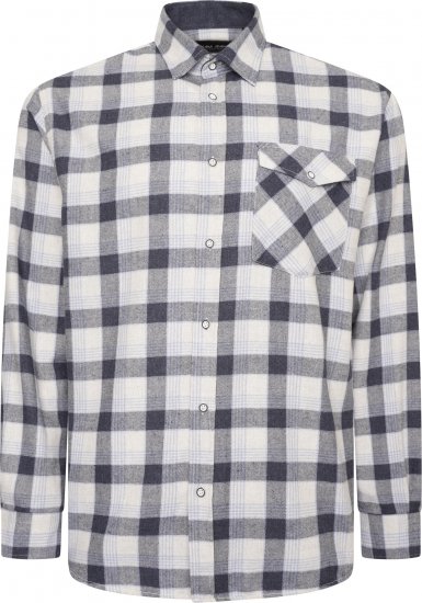 Kam Jeans P040 Premium Flannel Retro Check Shirt Indigo - Overhemden - Overhemden Grote Maten Heren