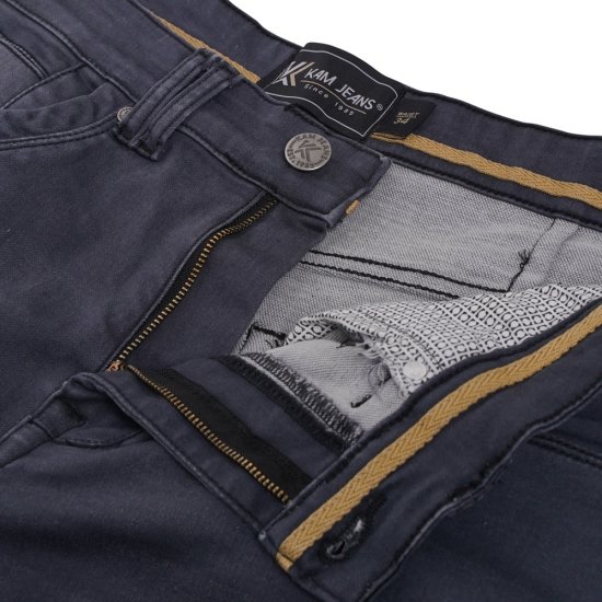 Kam Jeans Pepe Knitted Denim Shorts Charcoal - Korte broeken - Grote Maten Korte Broeken Heren