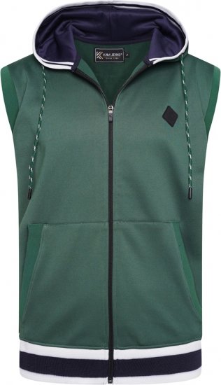 Kam Jeans TS005 Retro Tracky Set (Shorts/Sleeveless Hoodie) Racing Green - Alle kleding - Herenkleding in grote maten