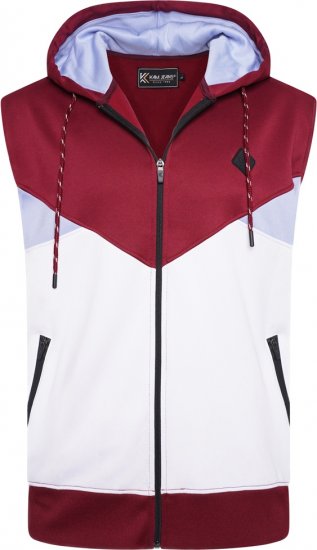 Kam Jeans TS006 Retro Pannelled Tracky Set (Shorts/Sleeveless Hoodie) Red - Trainingspakken - Grote Maten Trainingspakken Heren