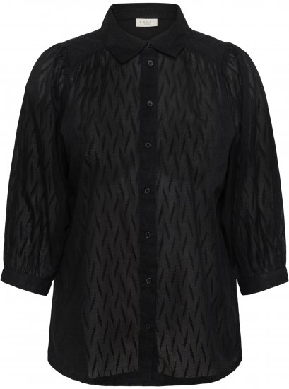 Kaffe Curve Gabby Overhemd met verkorte mouwen Zwart - Blouseshirts - 