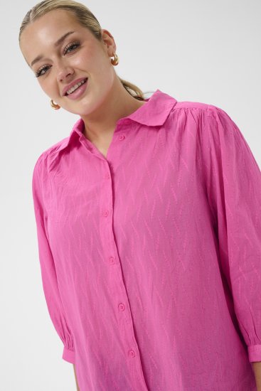 Kaffe Curve Gabby Overhemd met verkorte mouwen Roze - Blouseshirts - 