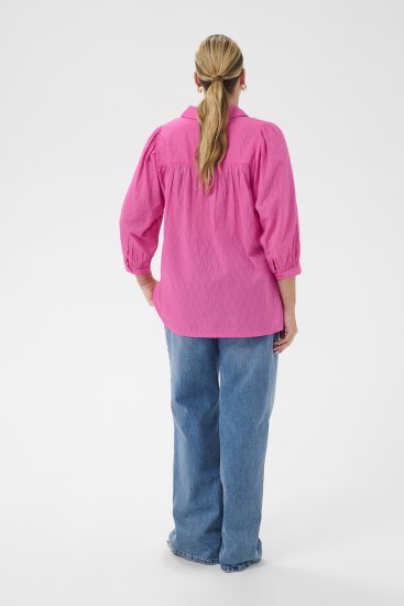 Kaffe Curve Gabby Overhemd met verkorte mouwen Roze - Blouseshirts - 