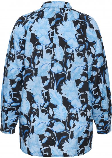 Kaffe Curve Sasja Overhemd met lange mouw Blue Snake Flower - Blouses & tunieken - 