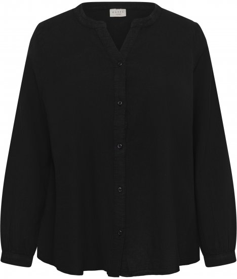 Kaffe Curve Nana Overhemd met lange mouw Zwart - Blouses & tunieken - 