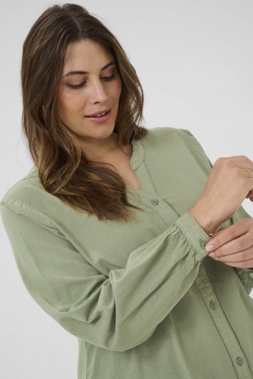 Kaffe Curve Nana Overhemd met lange mouw Groen - Blouses & tunieken - 