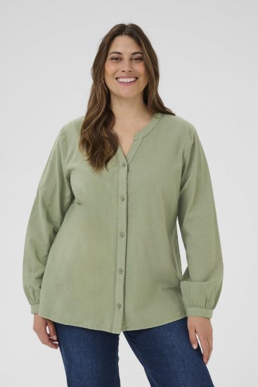 Kaffe Curve Nana Overhemd met lange mouw Groen - Blouses & tunieken - 