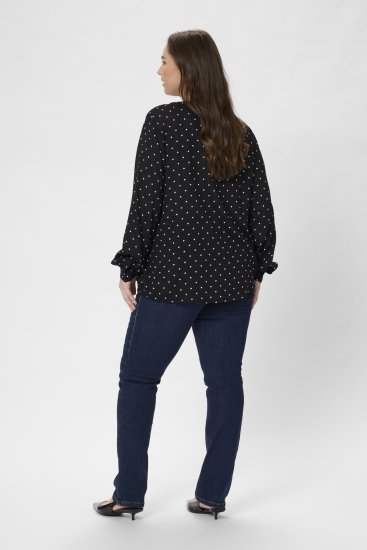 Kaffe Curve Joy Blouse Zwart/Wit Stippen - Blouses & tunieken - 