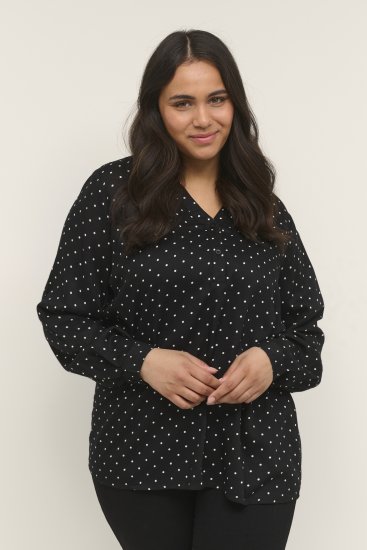 Kaffe Curve Joy Blouse Zwart/Wit Stippen - Blouses & tunieken - 