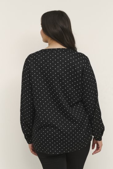 Kaffe Curve Joy Blouse Zwart/Wit Stippen - Blouses & tunieken - 