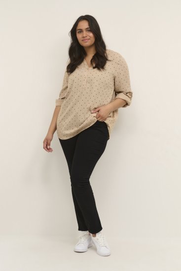 Kaffe Curve Joy Blouse Nomad/Zwart Stippen - Blouses & tunieken - 