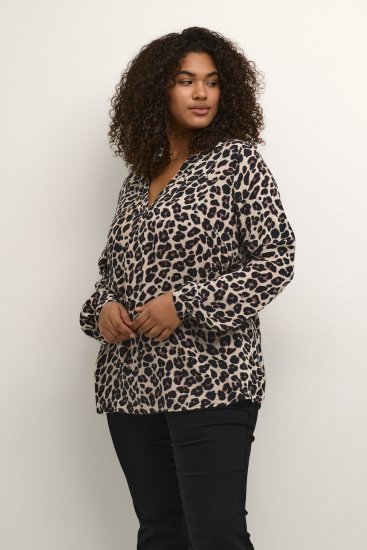 Kaffe Curve Mirta Tilly Blouse Luipaardprint - Blouses & tunieken - 