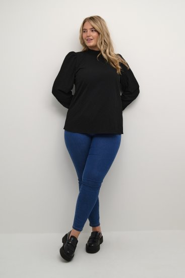 Kaffe Curve Ditta Smock Blouse Diepzwart - Blouses & tunieken - 