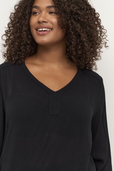 Kaffe Curve Ami Lange mouw Tuniek Diepzwart - T-shirts - 